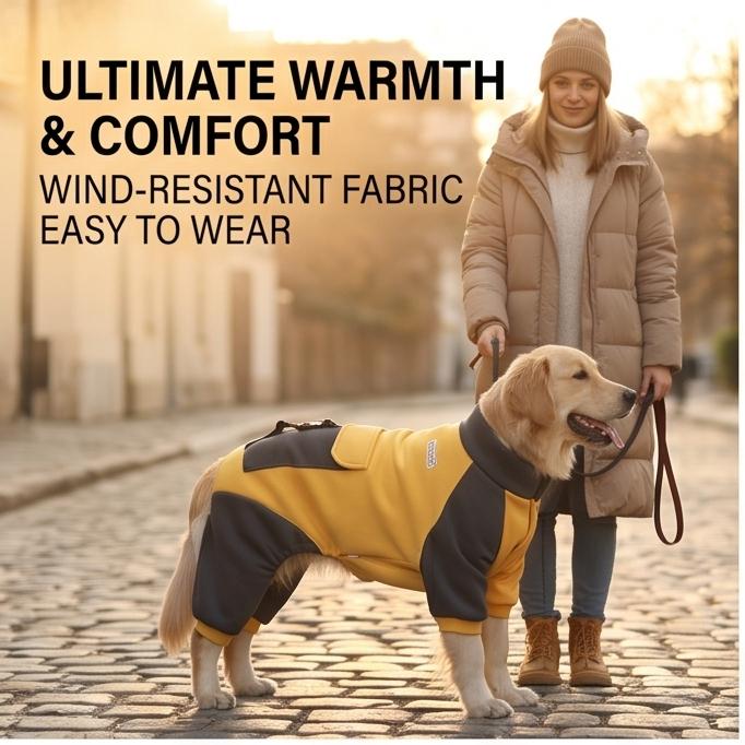 Warmes Vierbeiner Hund Winter Sweatshirt Dicke Kältefeste Kleidung für Große Mittlere Hunde Tägliche Outdoor Herbst Winter Kleidung