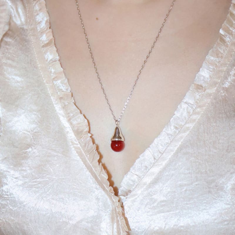 

turntable Drop necklace (Agate) 60 cm