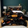 Cartoon Pumpkin Duvet Cover Gothic Halloween Skull Bedding Set Polyester Lantern Ghost Comforter Cover King For Boys Girls Decor