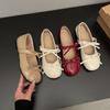Fashion Fashion Versatile Woman Shoes 2025 Autumn New Women Flat Bow Leather Shoe Simple Temperament Women's Mary Jane Shoes Zapatos