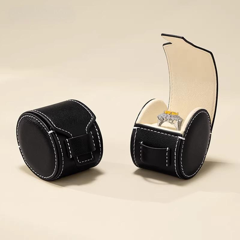 Minimalist Ring Pouch, Exquisite Creative PU Leather Ring Case, Portable Travel Jewelry Storage Box