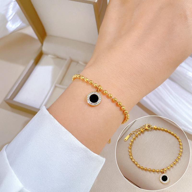 Furnace Real Gold Zircon Hip-Hop Bracelet Gold Fashion Temperament Korean Version Simple Luxury Niche