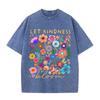 2026 Boho Spring Floral Tee Colorful Flower Illustration Letter Print Casual Comfortable Oversized Tshirt Soft Crew Neck Daily