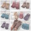 Five Finger Plush Knitting Gloves  Cycling Driving Gloves Full Finger Mittens  Winter
