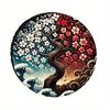 Yin Yang Cherry Blossom Tree Spare Tire Cover Polyester Waterproof Vehicle Wheel Cover Artistic Night Day Design