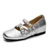 Spring 2025 new cross-band height-increasing Mary Jane single shoes ballet square head flat bottom versatile Mary Jane shoes