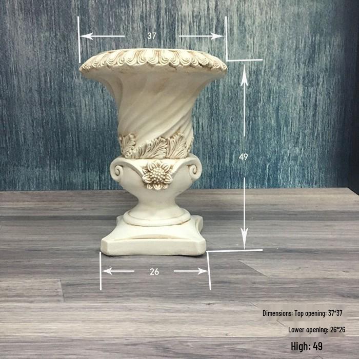 Wedding Gold Roman Column Flower Stand – European Stripe Trophy Fiberglass Décor