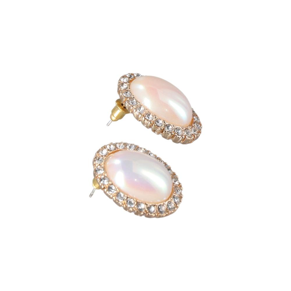 Koreanischer Stil Choker Macbeth Perlenohrring Halskette Ohrstecker Set Damen Halskette Perlen Schmuckset