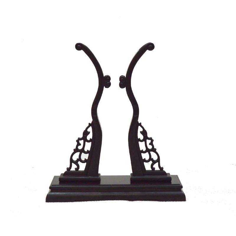 Fan Stand Made of Imitation Ebony Wood, Hollow Fan Stand, Palace Fan Base, Beech Wood Fan Stand, Solid Wood Fan Stand, Fan Holder