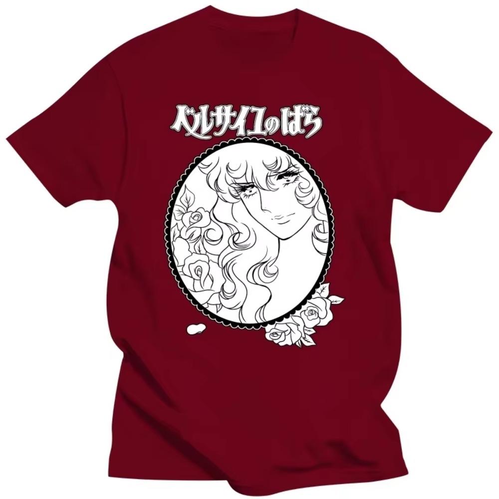 Pánská móda Trička The Rose Of Versailles s krátkým rukávem bavlněné tričko trendy tričko manga Lady Oscar trička volný střih oděv