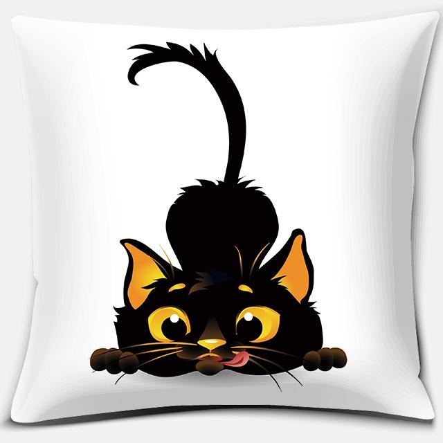 Cartoon Cute Cat Animal Series Printed Pillowcase Decoration Accessories for Holiday Party Living Room Bedroom Home Decor