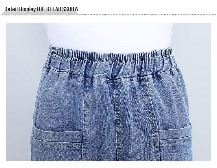 2026 New Women's High Waist Mom Jeans - Spring/Summer Slimming Harem Carrot Pants for Middle-Aged - Cropped Straight Leg