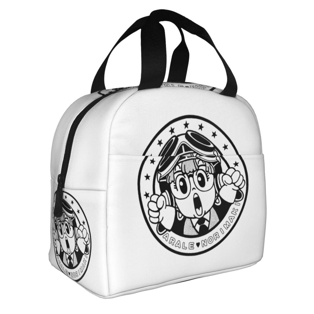 Custom Arale Norimakis Japanese Dr Slump Thermal Insulated Lunch Bags Women Portable Lunch Tote School Multifunction Food Box