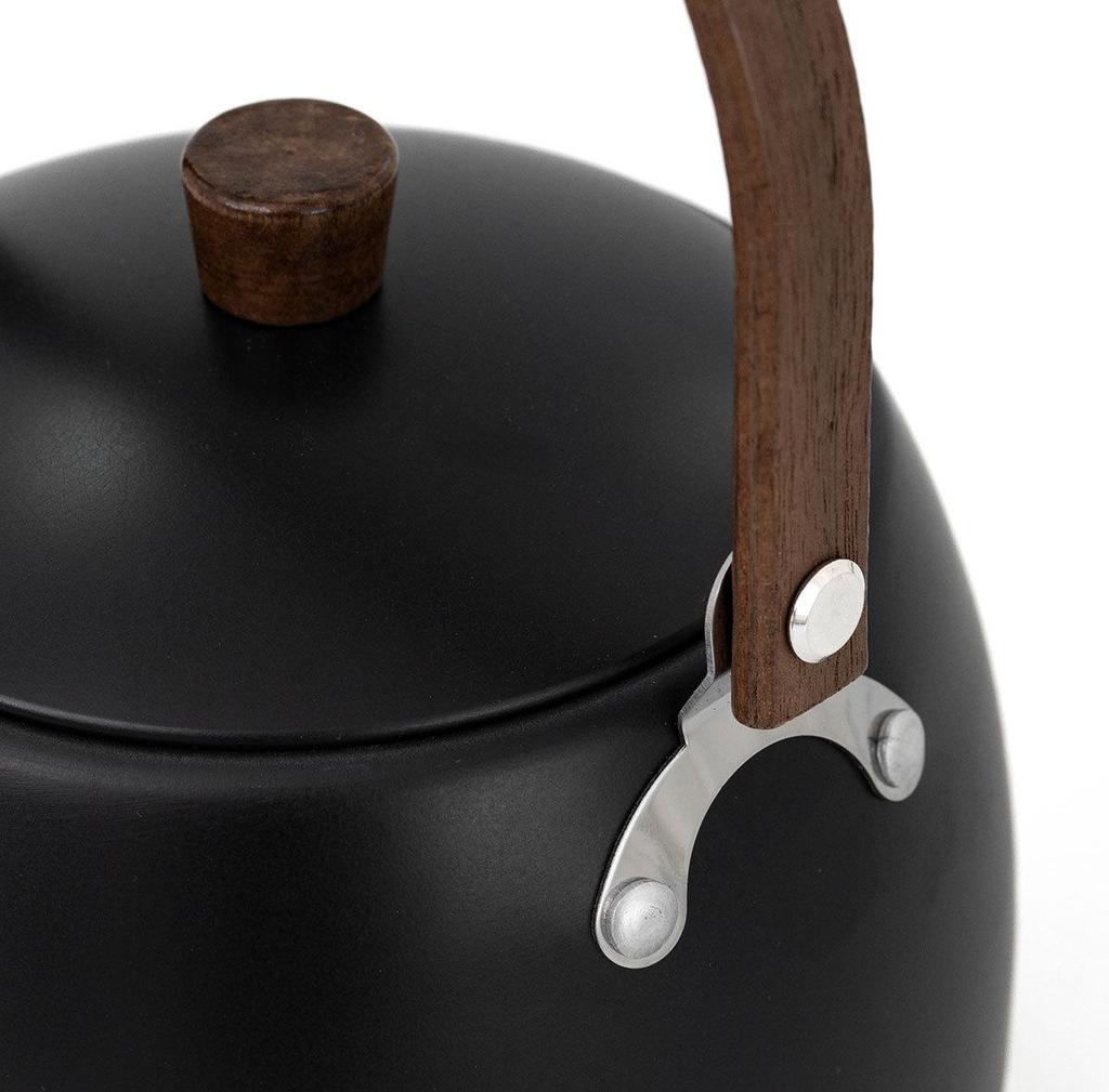 Aluminum Alloy Wood Handle Camping Teapot – Portable Kettle for Boiling Water, Tea, and Coffee