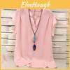 Elegant Womens Summer Button V Neck Short Sleeve T Shirt For Plus Size Ladies