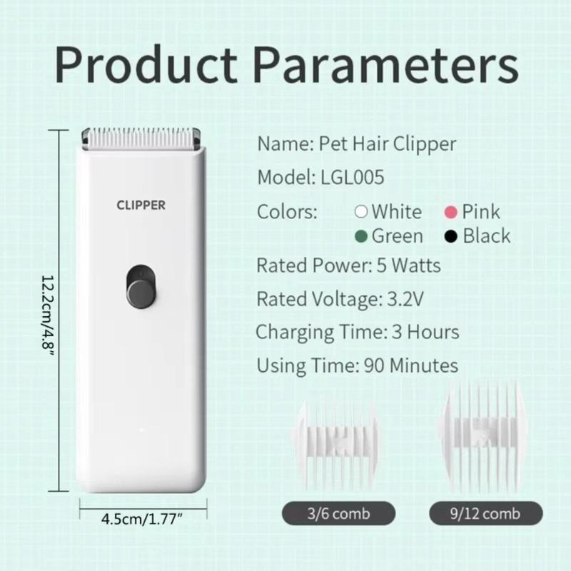 Professional Dog Hair Clipper Low Noise Wireless Pet Hair Trimmer Mute Waterproof Cat Grooming Clipper For Cats and Dogs