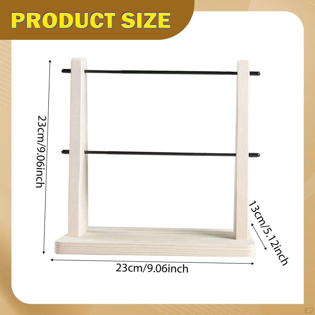 Wooden Yarn Holder for Crochet Revolving Storage Rack Handcrafted Easy Assembly Organizer Ball