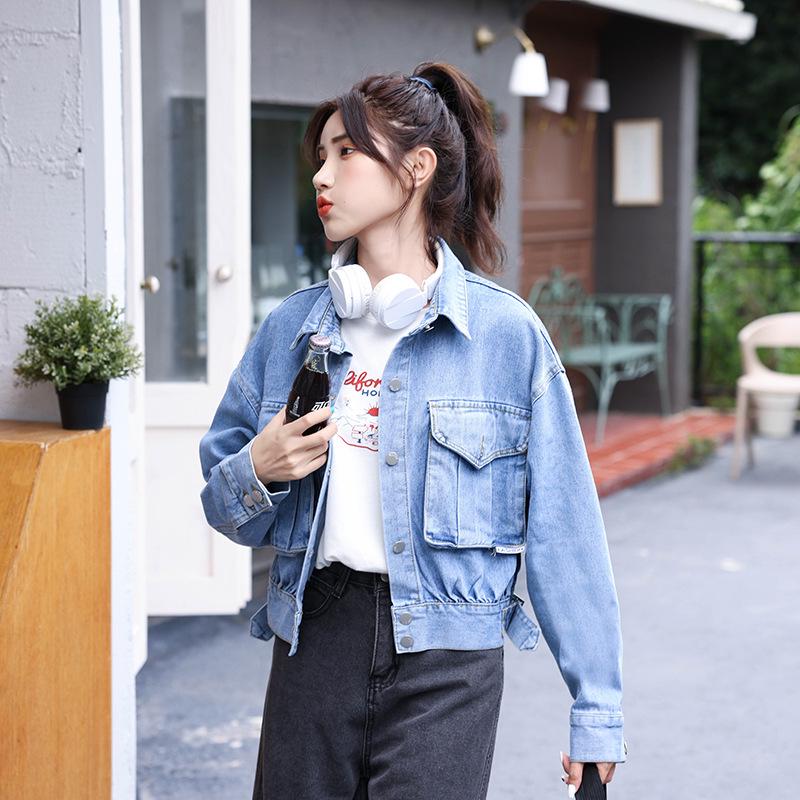 Early Autumn Batwing Sleeve Denim Jacket