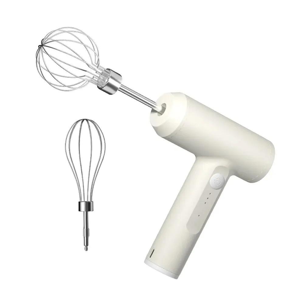 

Portable Food Mixer Electric Egg Beater Handheld Wireless Egg Beater 3 Speeds Adjustment Baking Dough Cake Cream Mixer белый
