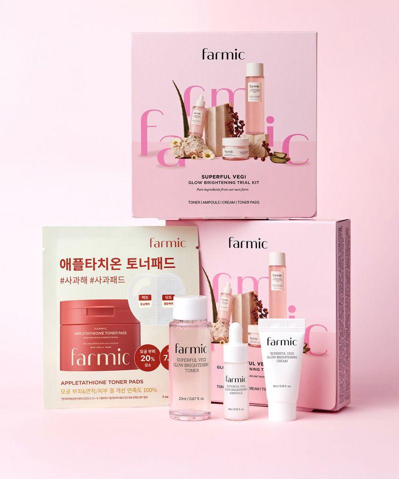 Superful Veggie Glow Brightening Trial Kit (Toner, Ampoule, Cream, Toner Pads)