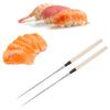 Bețișoare din Oțel Inoxidabil Bețișoare Japoneze pentru Sushi cu Mâner din Lemn Accesoriu de Bucătărie Mărime L
