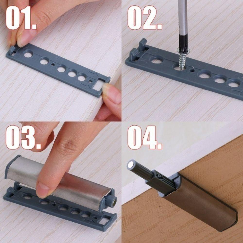 1/3Pcs Anti-collision Door Stopper Buffer Stainless Steel Touch Damper Drawer Cabinet Bouncer