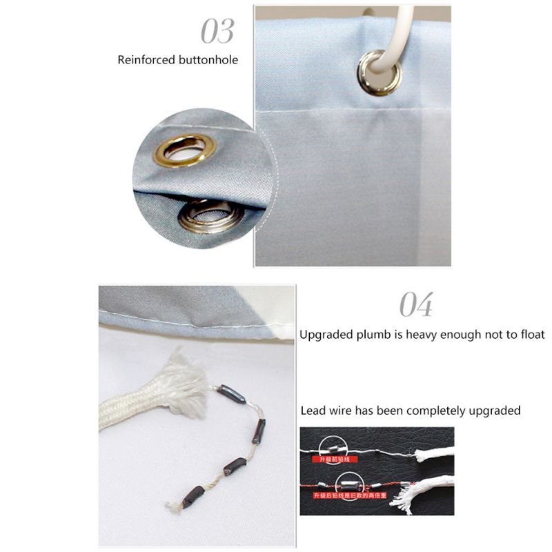 Shower Curtain Thickened Polyester Bath Curtain Bathroom Curtains