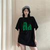 Plus Size Cotton T-Shirt Summer Lazy Style Short Sleeve Women's Top Couple Matching Loose Fit Casual Cartoon Print Tee 90kg Wear
