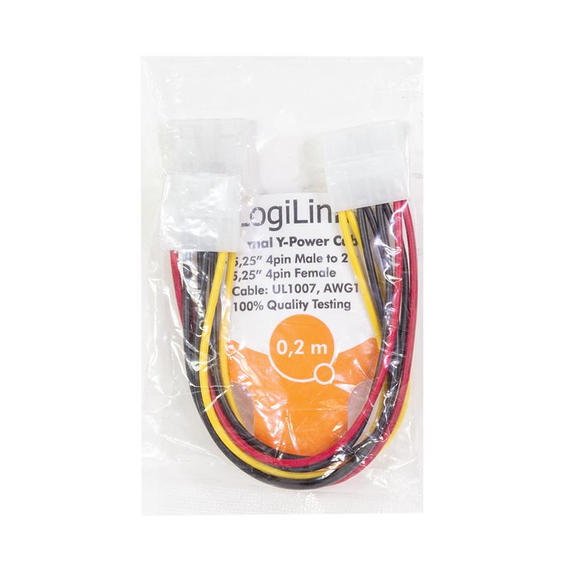 LogiLink CP001- Power Cable Internal, Internal 5.25" M - 2x5.25" F 0.20 M