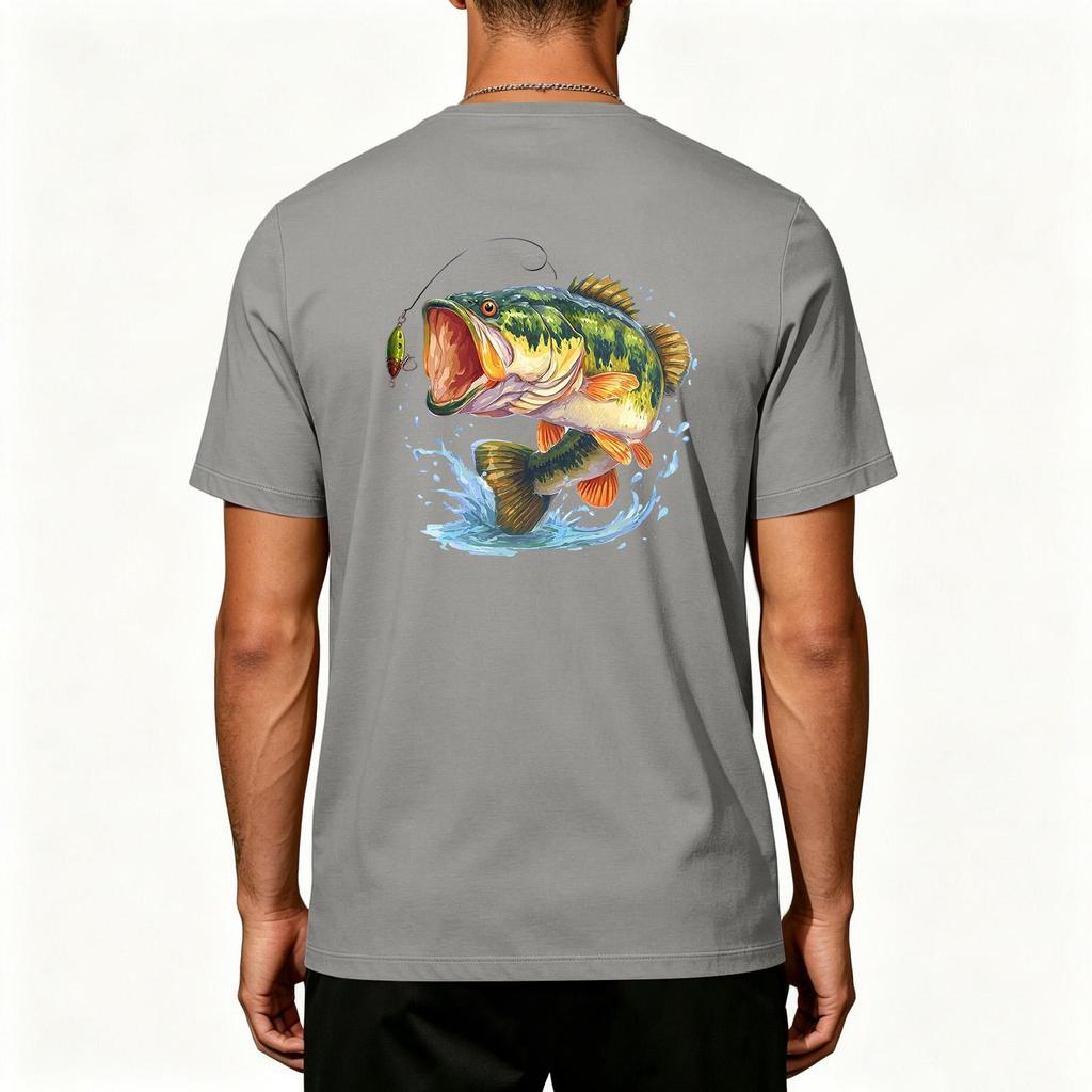 Men's Outdoor Fishing T-Shirt UPF 50 Plus Sun Protection Quick Dry Stretch Short Sleeve Sports Top Lightweight Breathable