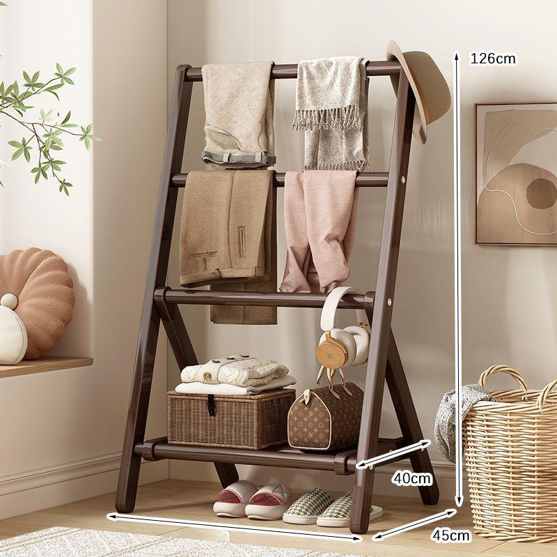 Foldable Coat Racks Wooden Floor Removable Space Saving Clothes Racks Cheap Hallway Wardrobe Organizer Shelf Dressing Rooms