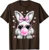 Easter Bunny Blowing Bubble Gum Coquette Bow Unisex T-Shirt