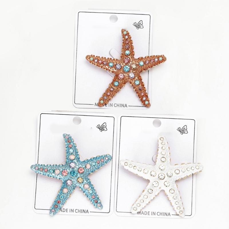 Crystals Starfish Brooch Pin For Women Versatile Fashion Jewelry Gift Party Everyday Wear