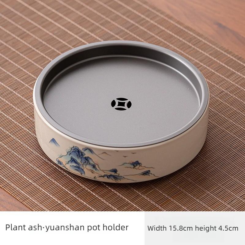 Tea Tray Ceramic Blue and White Entwined Flower Pattern Water Storage Tray Pot Construction Water Tray Dry Soaking Table