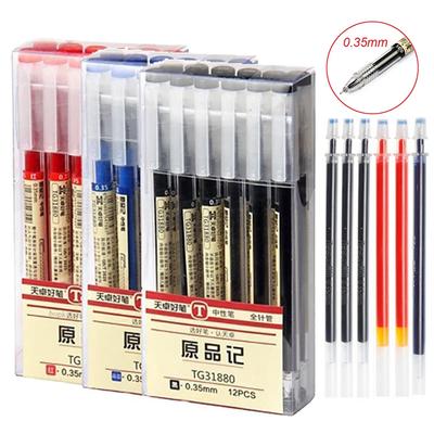 0.35mm İnce Jel Kalem Seti Mavi/Siyah Mürekkep Yedekleri Marker Kalemleri İçin Çubuk Okul Ofis Öğrenci Yazma Çizim Kırtasiye Sevimli Kalemler