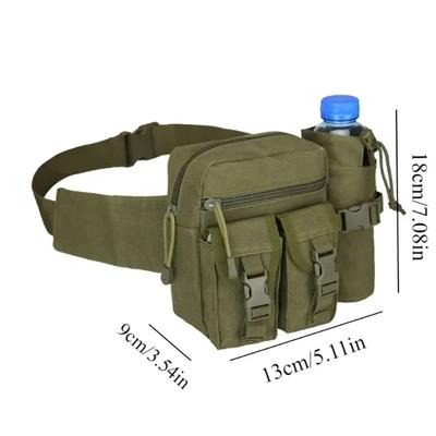Men's Lightweight Nylon Waist Pack - Water Bottle & Phone Pouch for Hiking/Camping, Water-Resistant Outdoor Sports Belt Bag