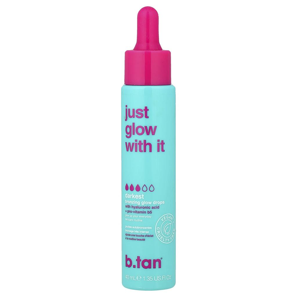 b.tan Just Glow With It, Bronzing Glow Drops, Darkest, 40ml (1.35fl Oz)