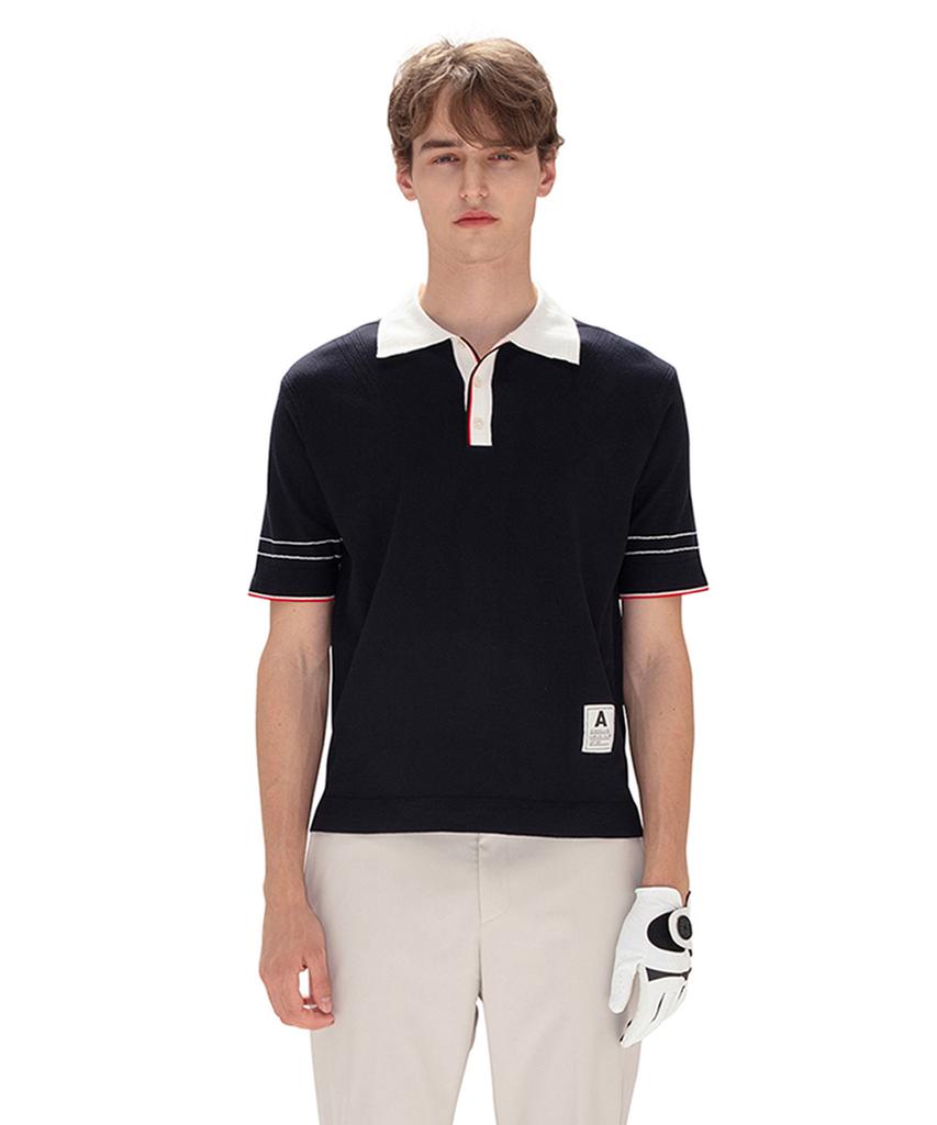 AVEN Classic Hampton Knit Polo Shirt Navy