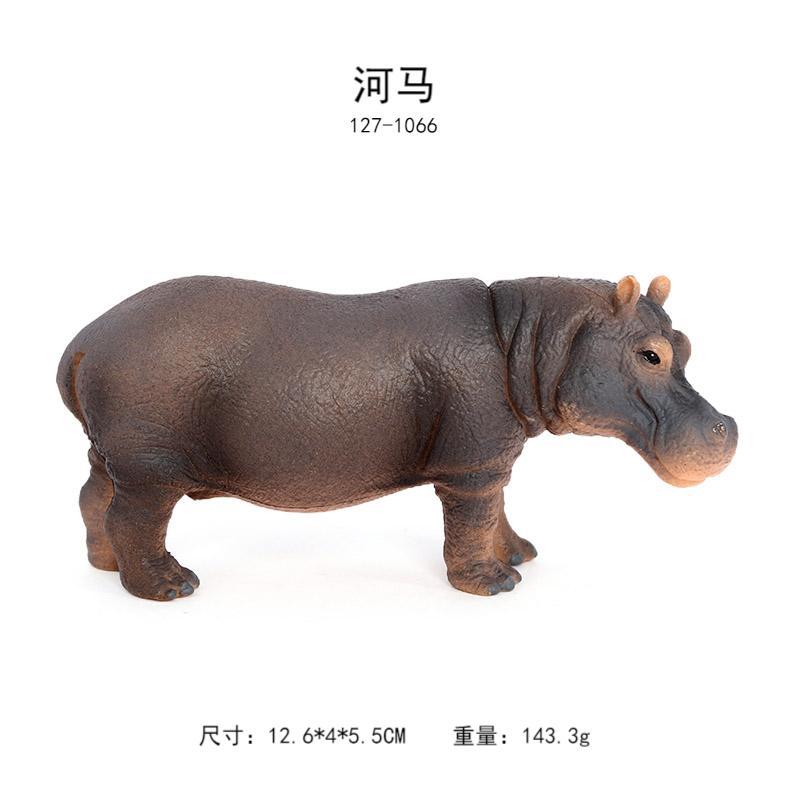 Realistic Solid Hippopotamus Model, Small Hippo Bull and Hippo Cow Figures Toy Set for Home Decor