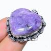 Russian Charoite Gemstone 925 Sterling Silver Gift Jewelry Ring Size 10
