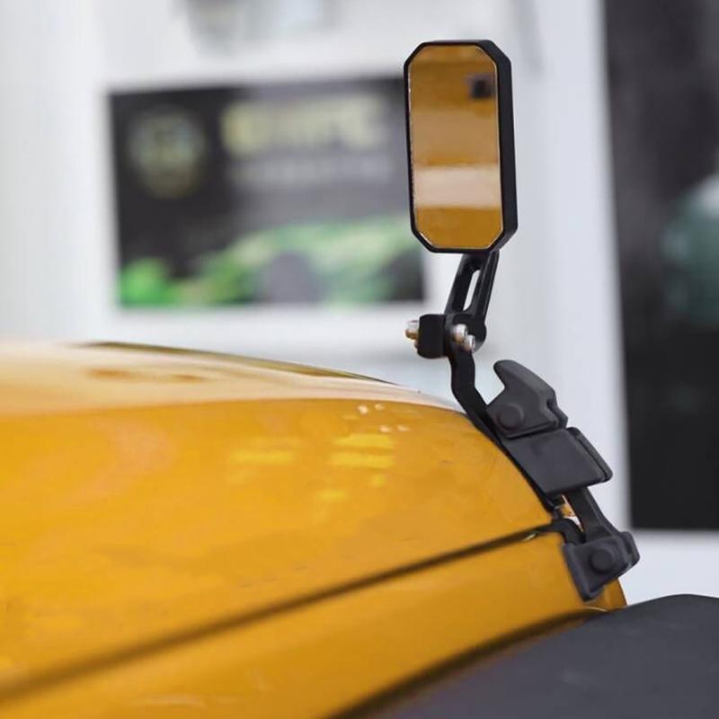 Car Hood Latch Catches Blind Spot Mirror Reverse Auxiliary Mirror for Jeep Wrangler TJ JK Gladiator 2007- Wide Angle Mirror