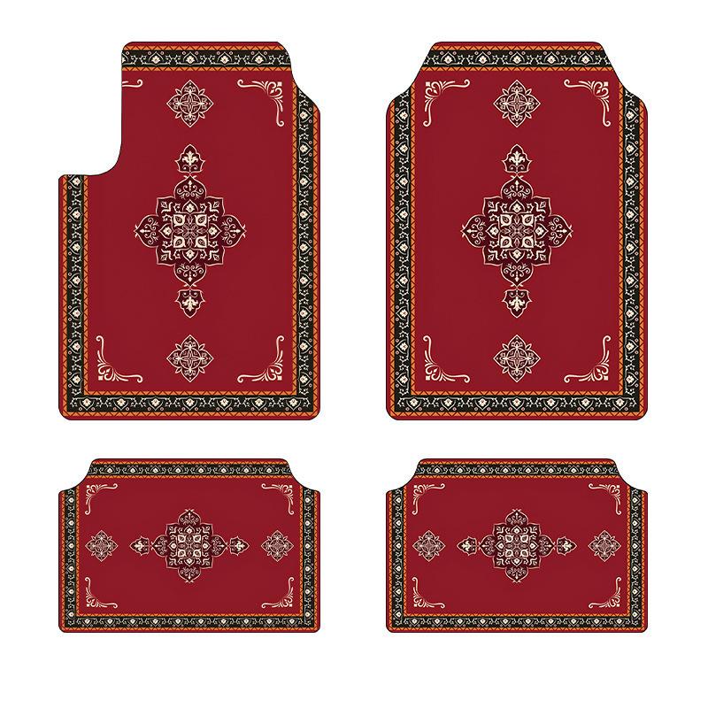 Vintage Persia Kilim Complete Car Foot Mat Machine Made Suede Anti-Skid PVC Bottom Wear Resistant Universal Car Interior Rug