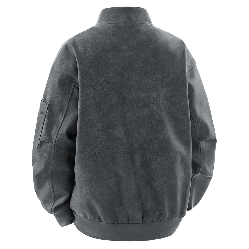 Pu Leather Jacket Men's Spring Work Jacket Short American Baseball Suit Motorcycle Suit Retro