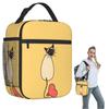 Liebe Siamkatze-Gelbe Isolierte Lunchtasche für Damen Kinder Tragbare Lebensmittelboxen Thermische Lunchbox Tragetasche