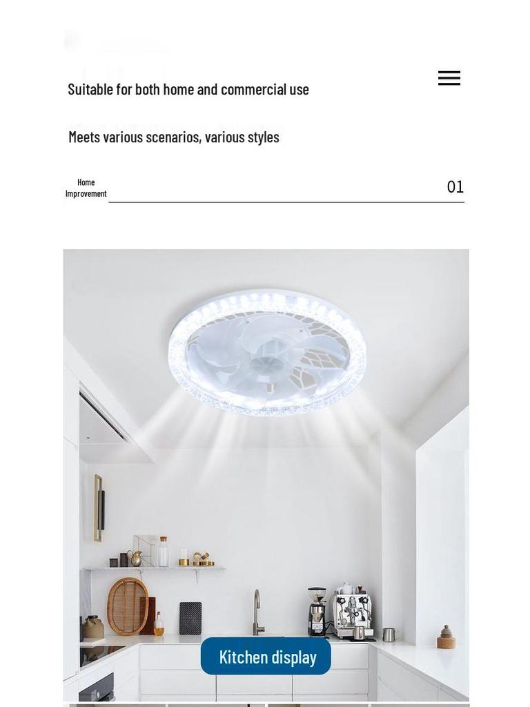 E27 Schraubkristall LED Deckenventilatorleuchte mit Fernbedienung für Schlafzimmer & Küche