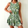 Sleeveless Floral Print Tank Dress Casual Round Neck A Line Mini Dress Lightweight Summer Sundress for Women