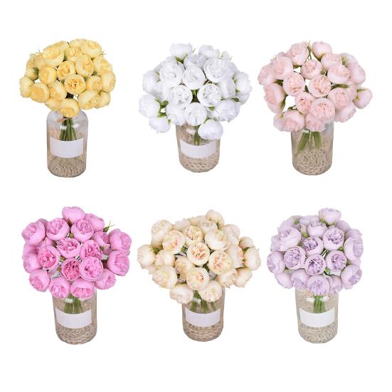 Simulated Peony Flowers Bouquet Real Touch No Withering 27 Heads Artificial Flowers DIY Arrangements