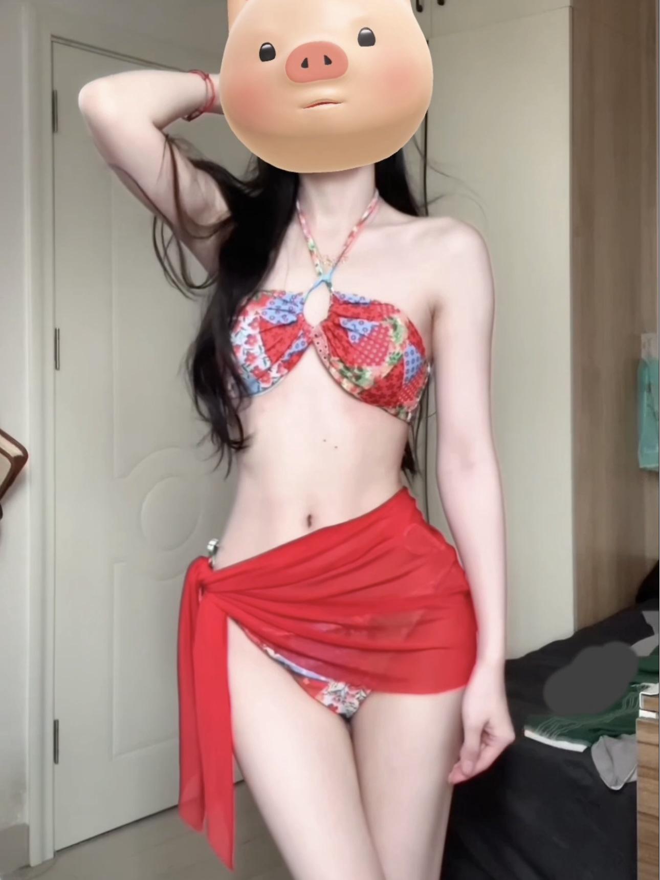 

Элегантный красный этнический принт маленький бюст без бретелек халтер бикини - женский купальник из двух частей высокого класса S