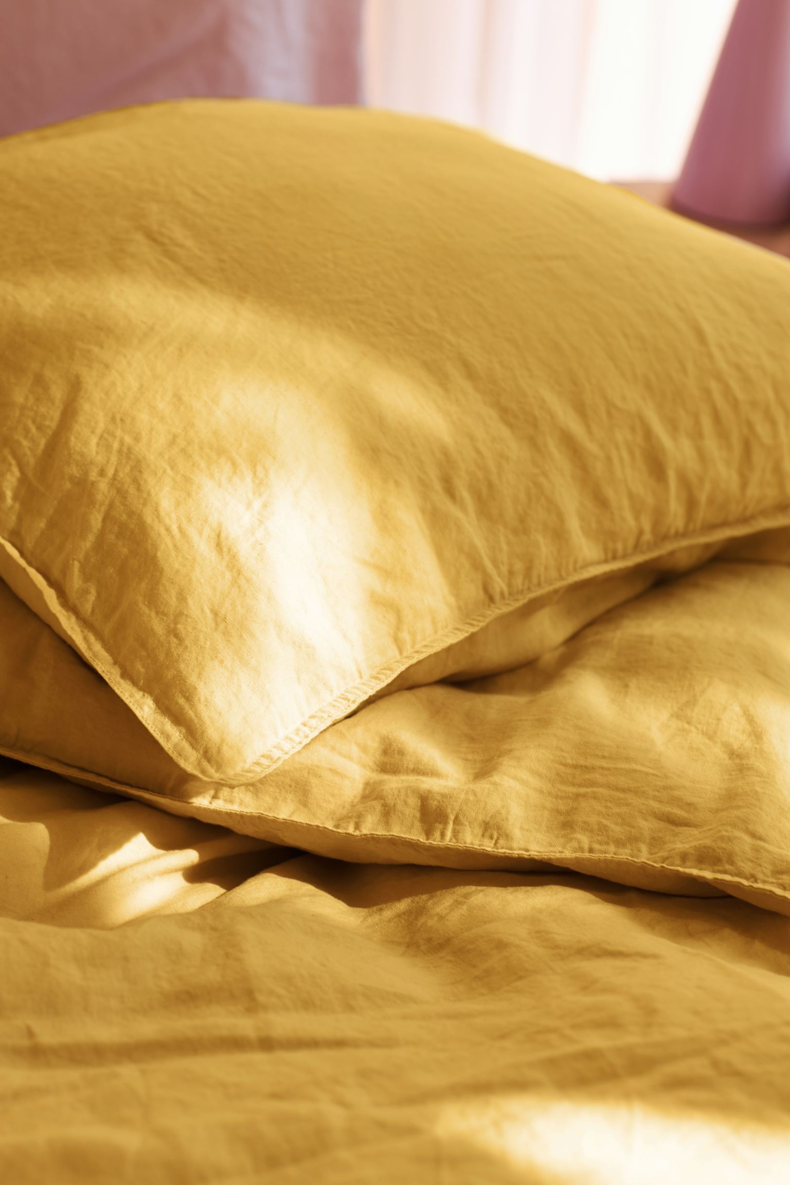 

Linen-blend double/king size duvet cover set