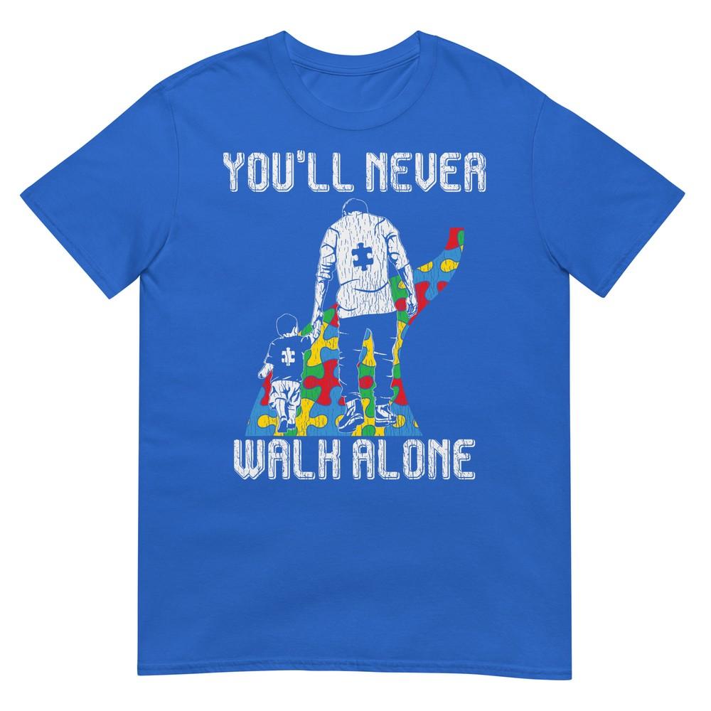 Vintage Father Son Family Autistic Kids Autism Awareness Dad TShirt